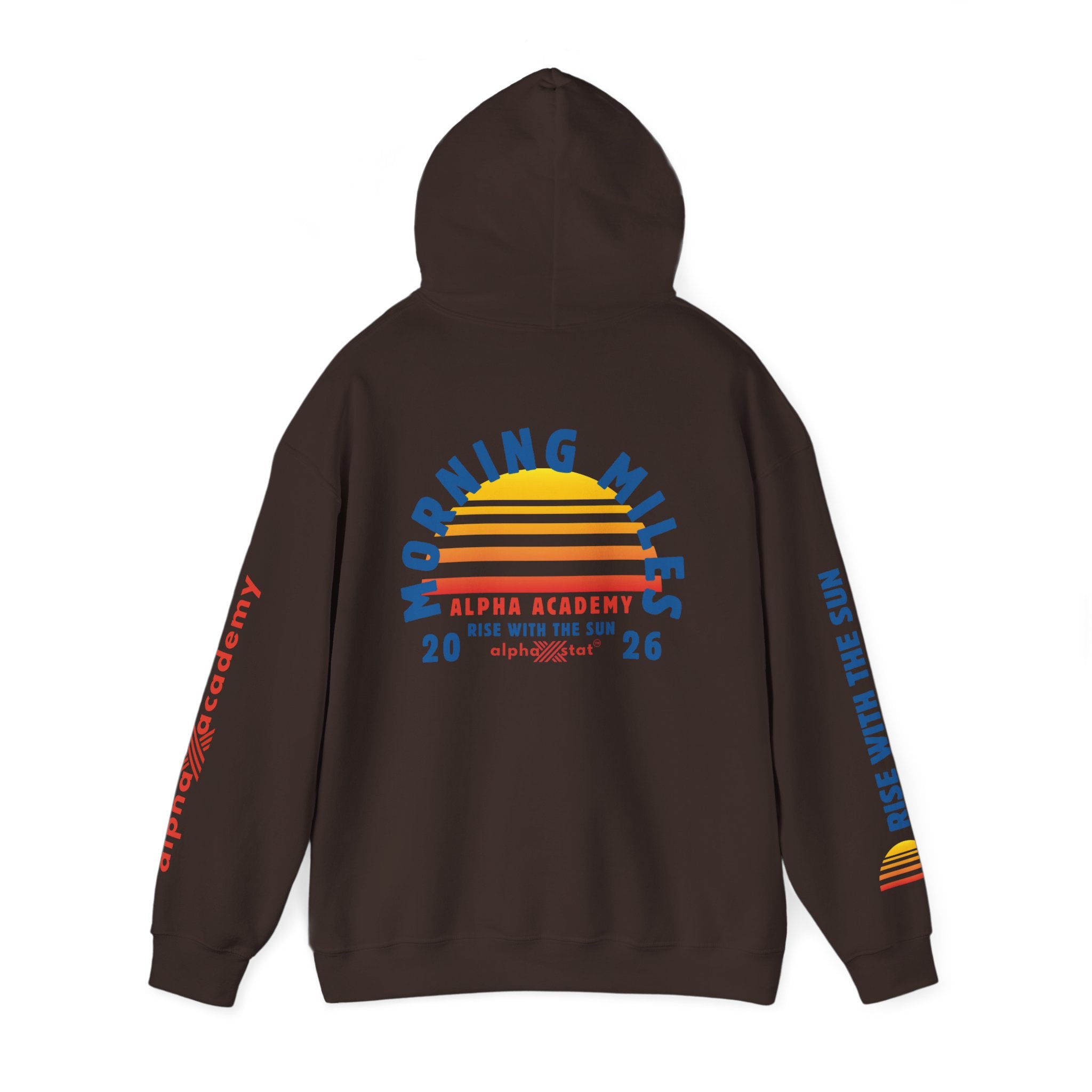 Morning Miles Hoodie — Alpha Academy Retro Sunrise Running Sweatshirt (2026)