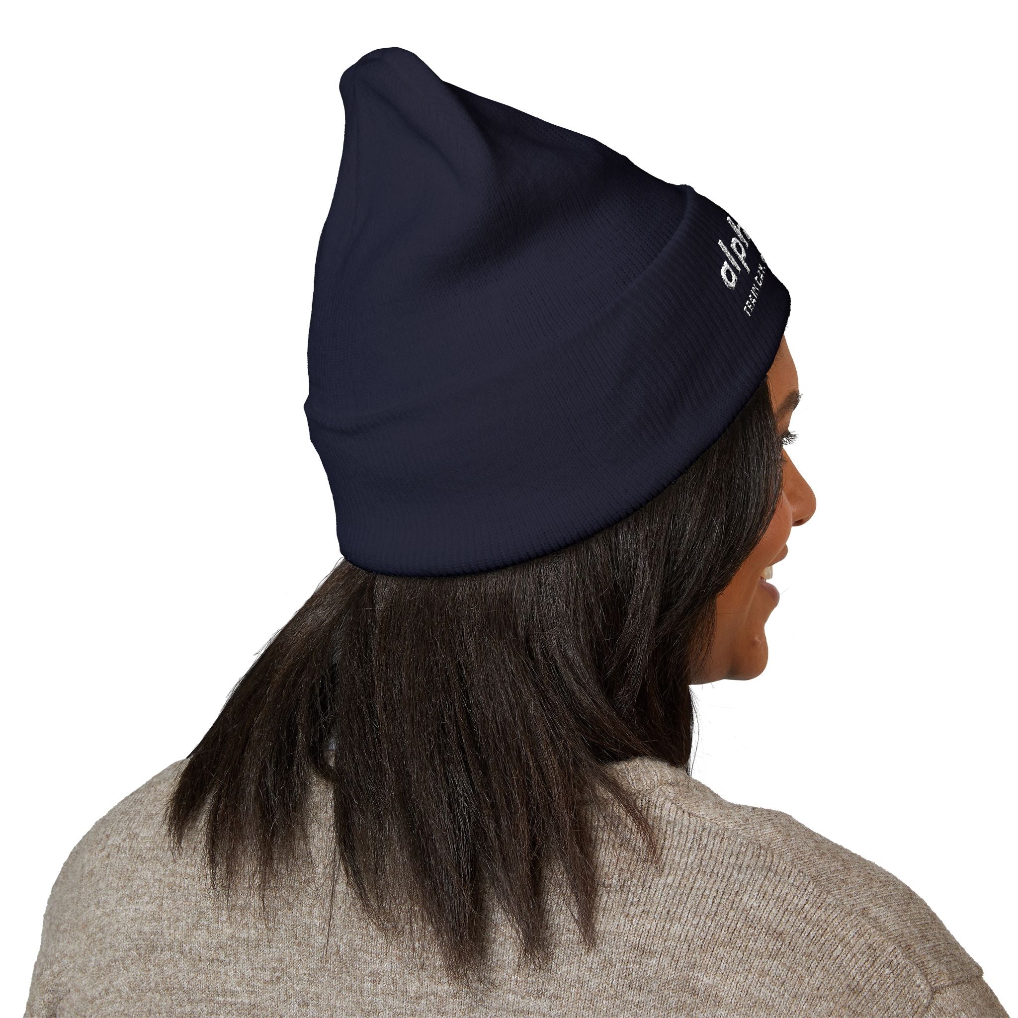 Alpha Stat Embroidered Cuffed Beanie – Bright Yellow Knit Hat