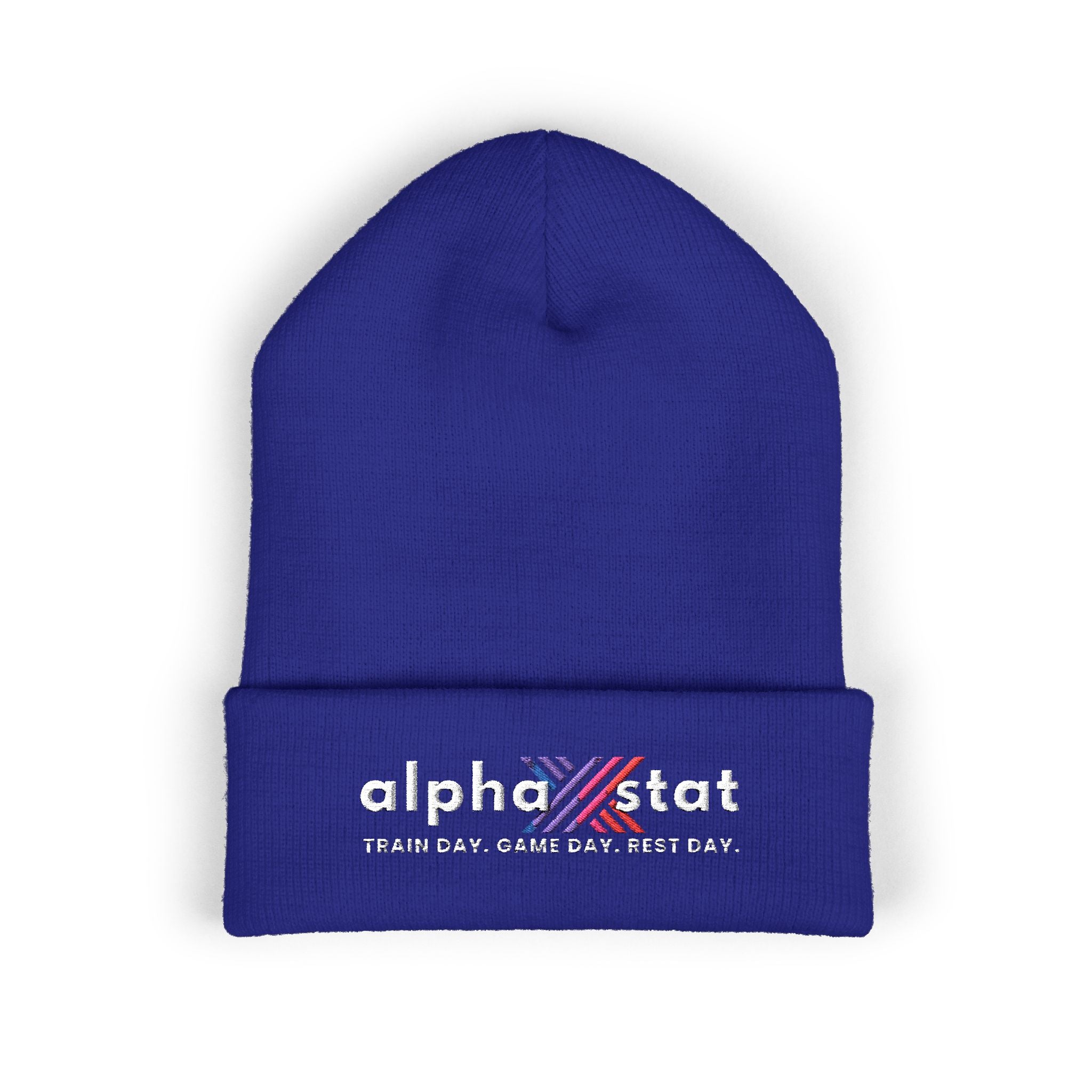 Alpha Stat Embroidered Cuffed Beanie – Bright Yellow Knit Hat