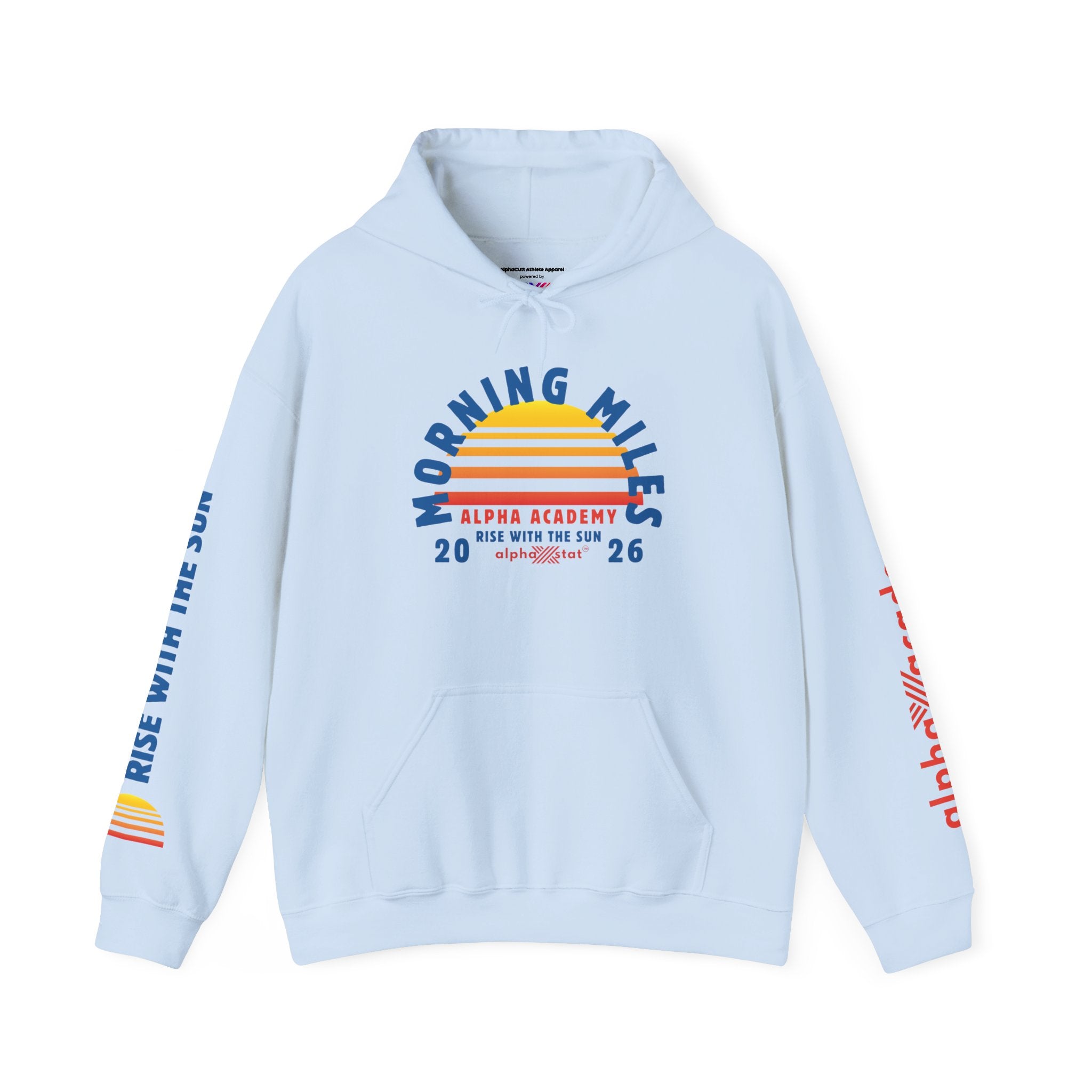 Morning Miles Hoodie — Alpha Academy Retro Sunrise Running Sweatshirt (2026)