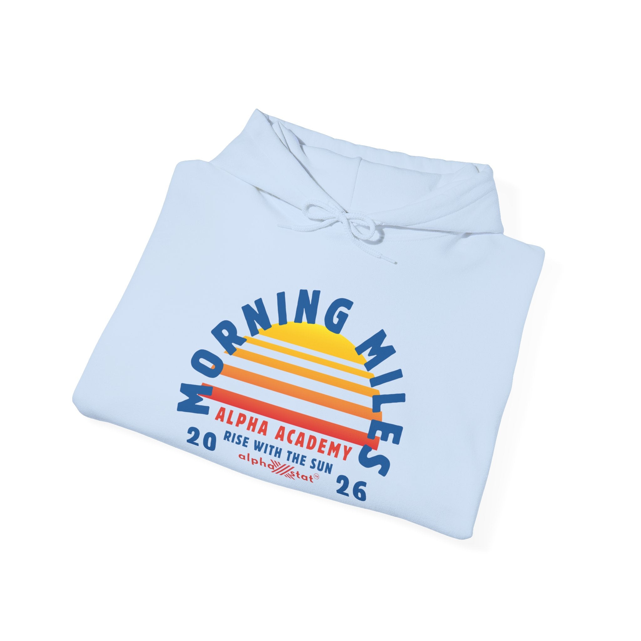 Morning Miles Hoodie — Alpha Academy Retro Sunrise Running Sweatshirt (2026)