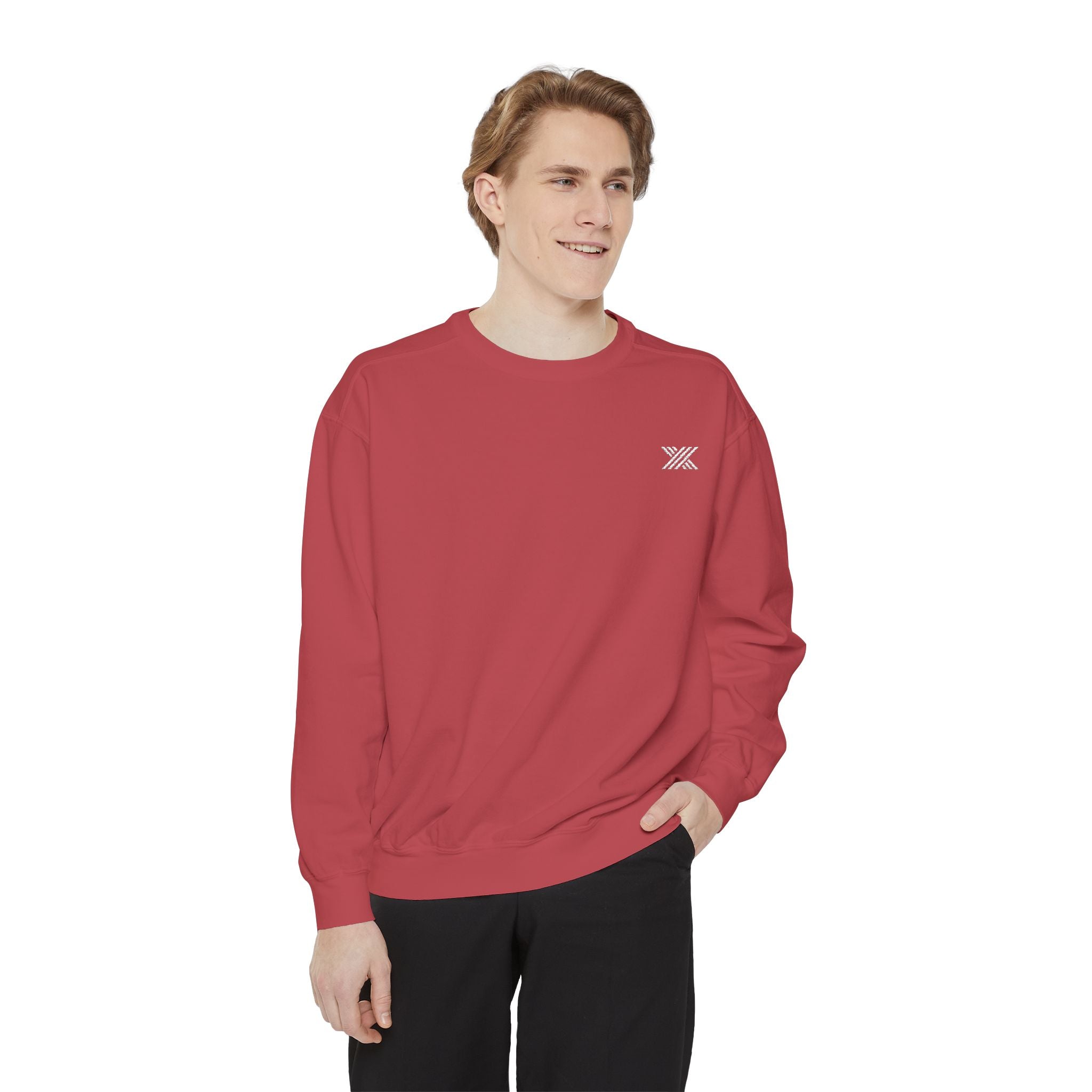 Coral Minimalist Bee Embroidered Sweatshirt