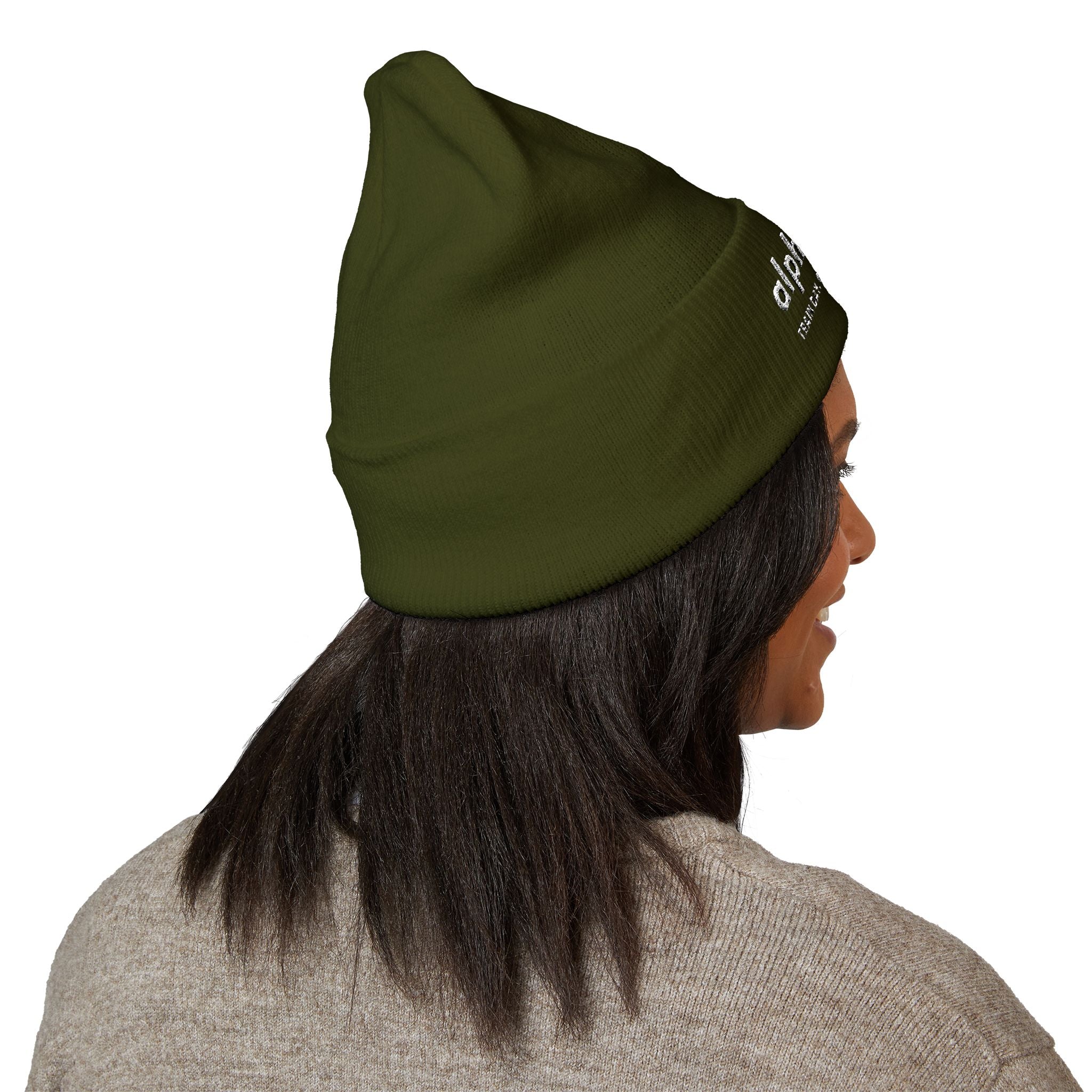 Alpha Stat Embroidered Cuffed Beanie – Bright Yellow Knit Hat