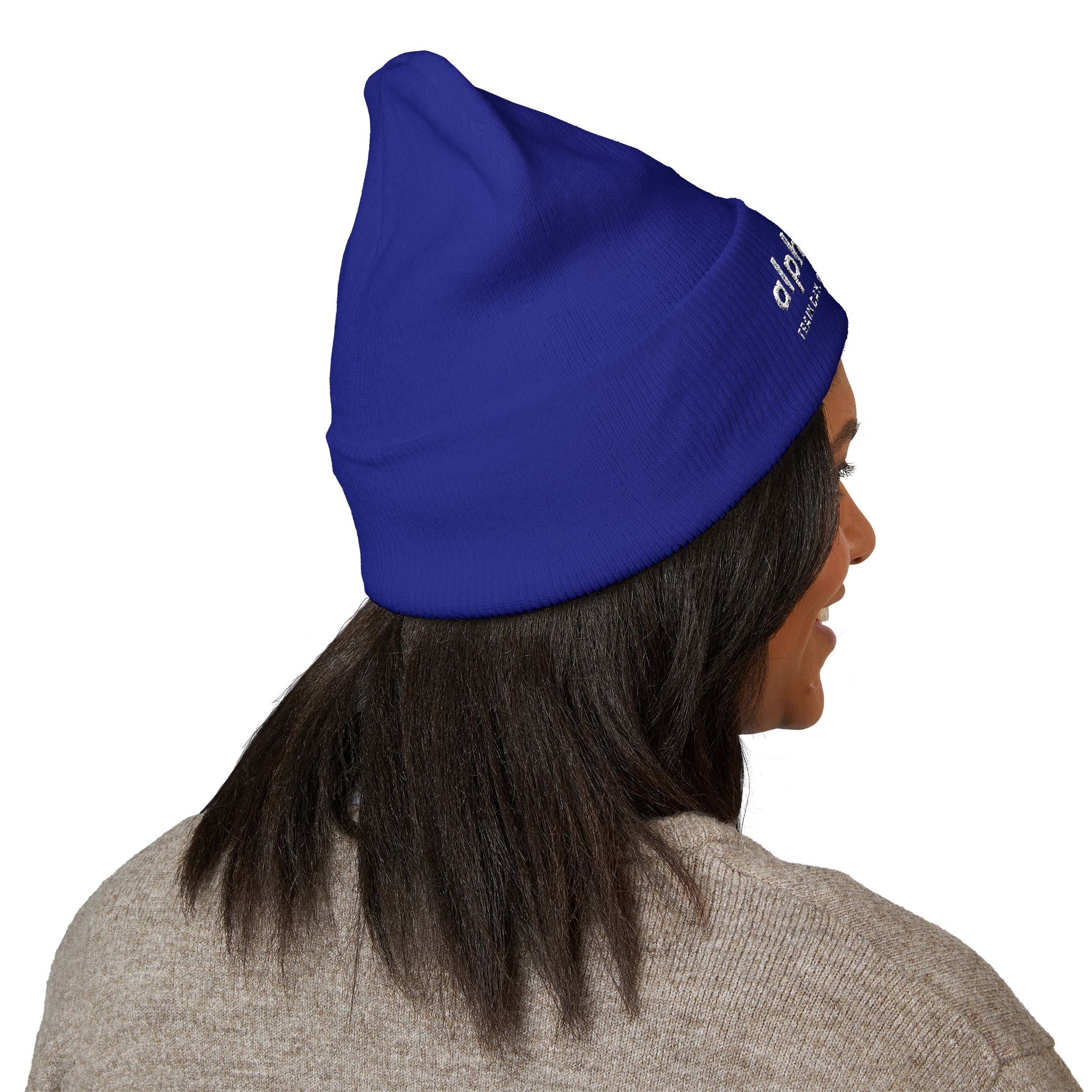 Alpha Stat Embroidered Cuffed Beanie – Bright Yellow Knit Hat