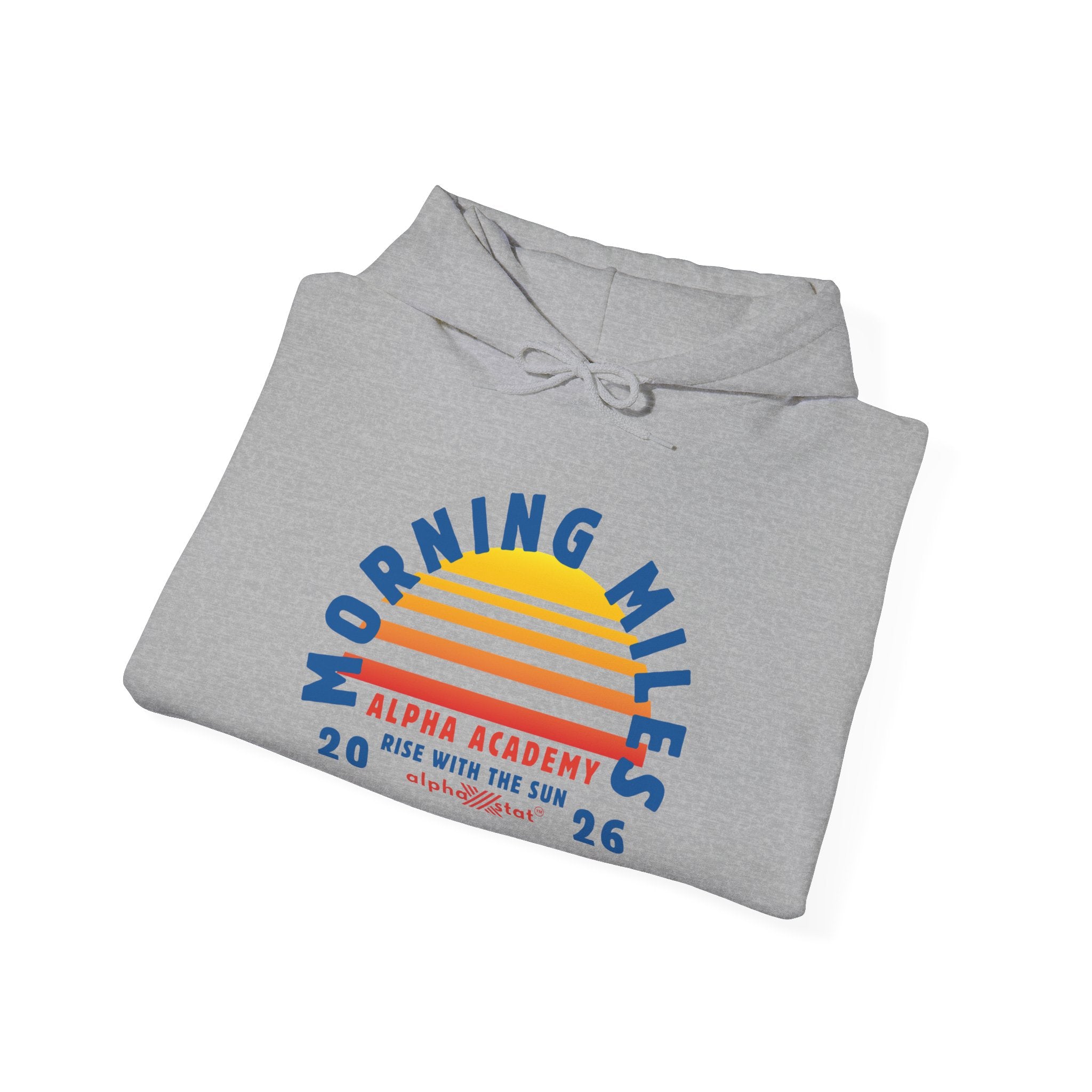 Morning Miles Hoodie — Alpha Academy Retro Sunrise Running Sweatshirt (2026)