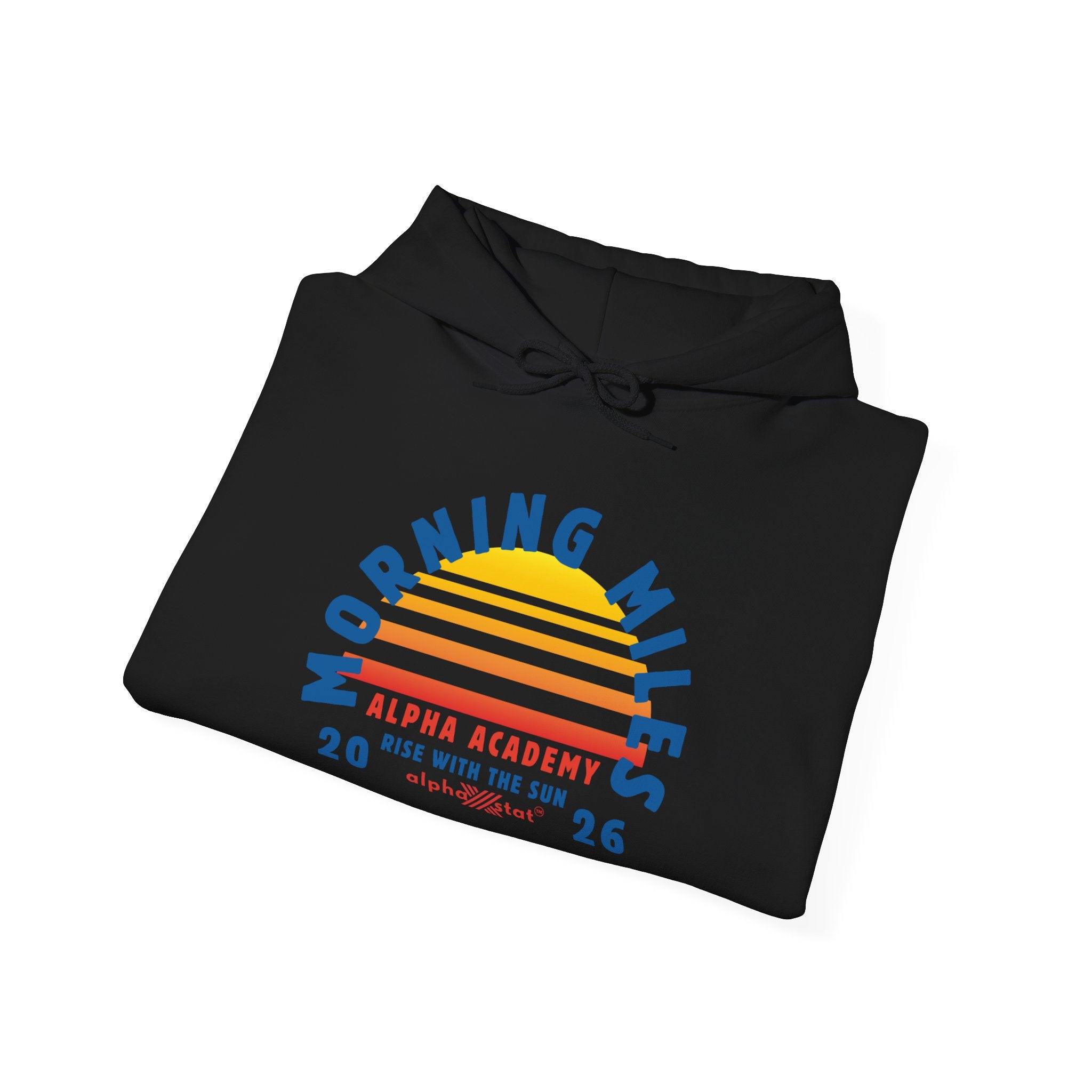 Morning Miles Hoodie — Alpha Academy Retro Sunrise Running Sweatshirt (2026)