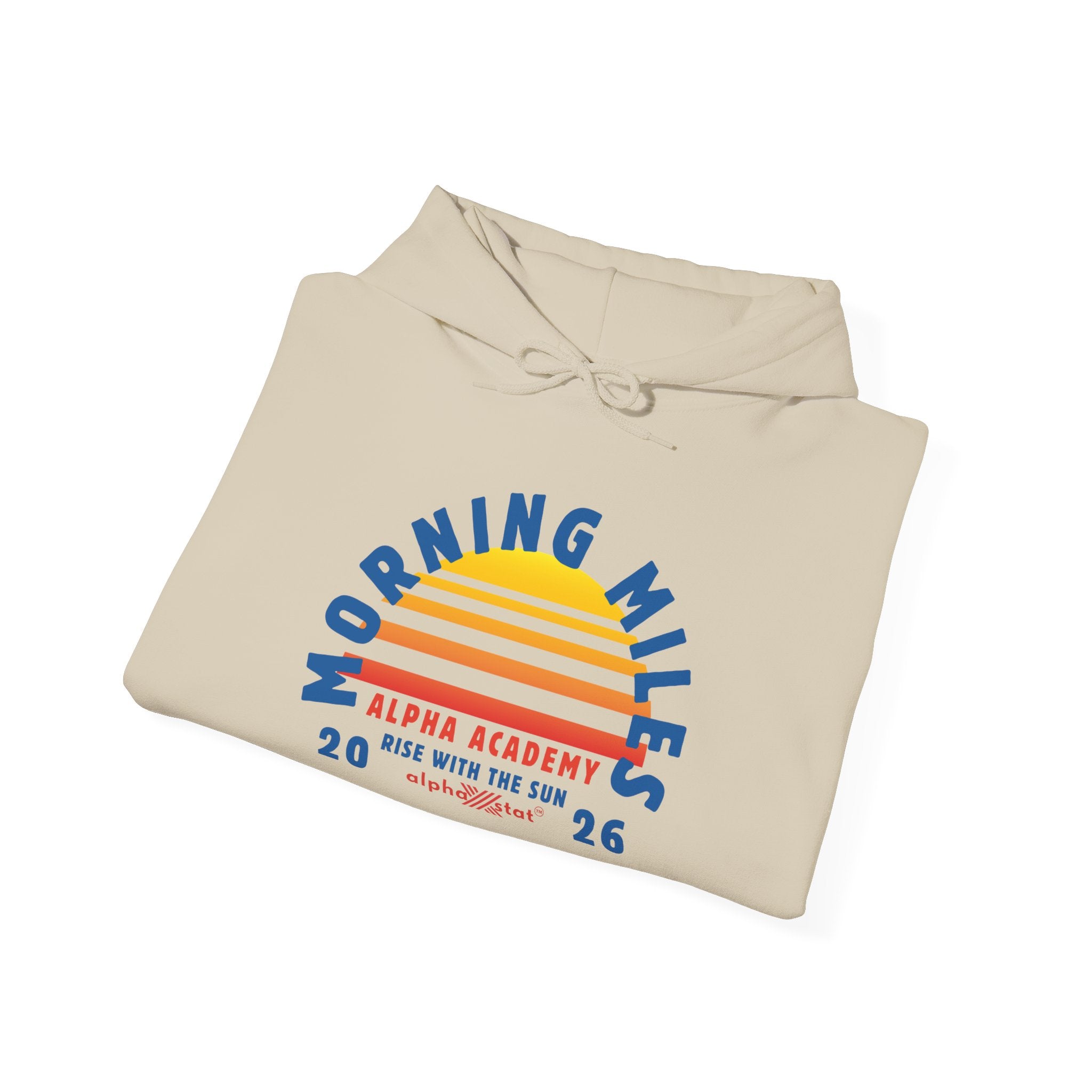 Morning Miles Hoodie — Alpha Academy Retro Sunrise Running Sweatshirt (2026)