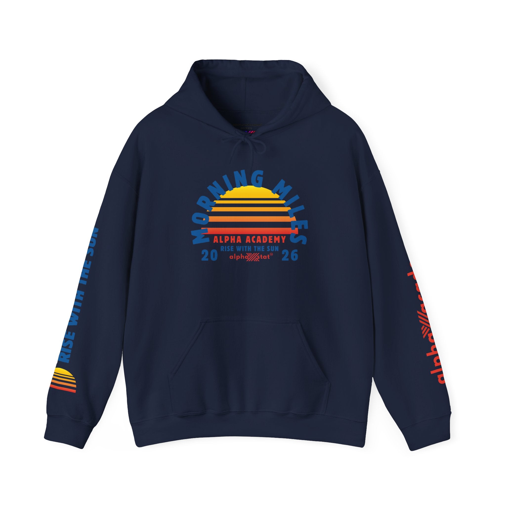 Morning Miles Hoodie — Alpha Academy Retro Sunrise Running Sweatshirt (2026)