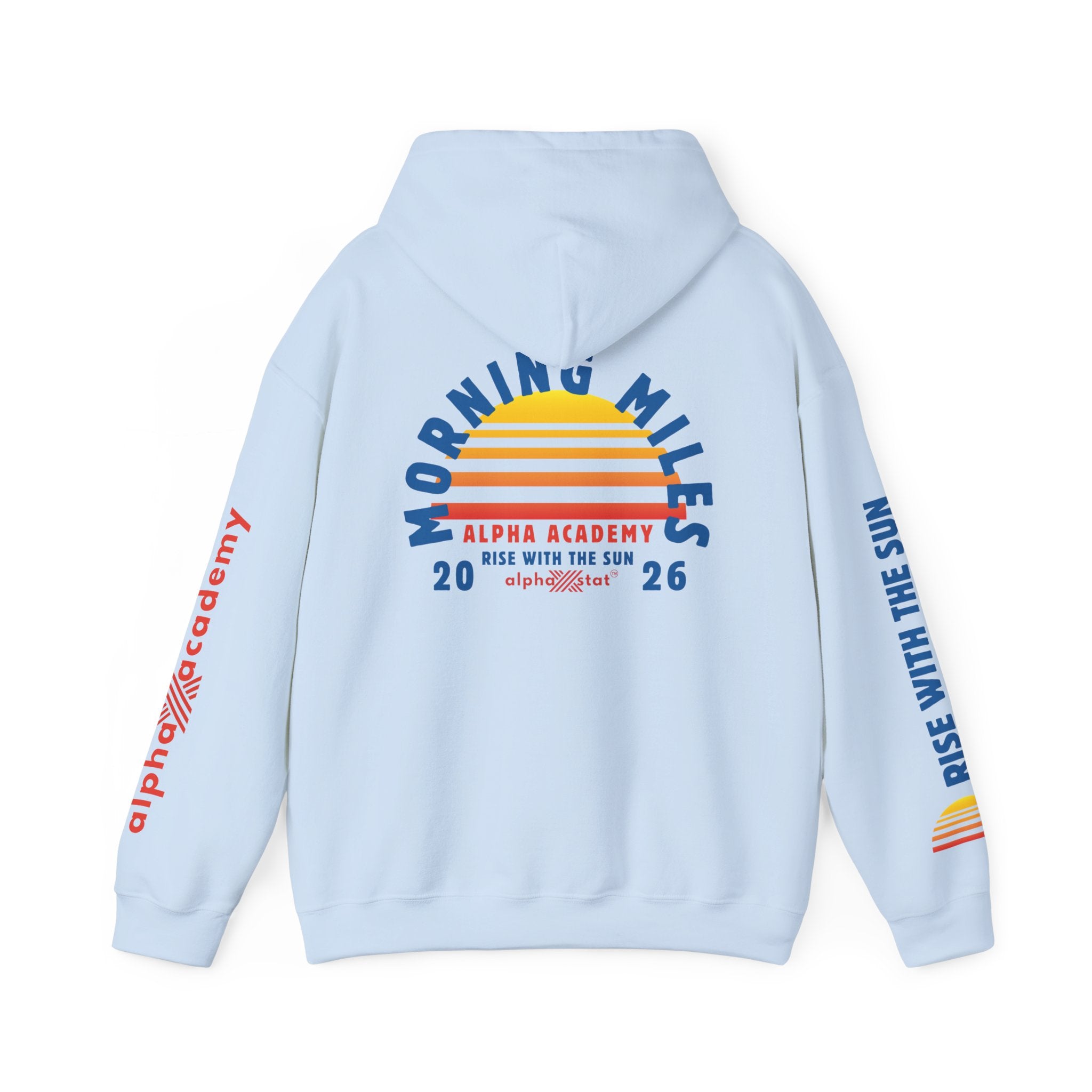 Morning Miles Hoodie — Alpha Academy Retro Sunrise Running Sweatshirt (2026)