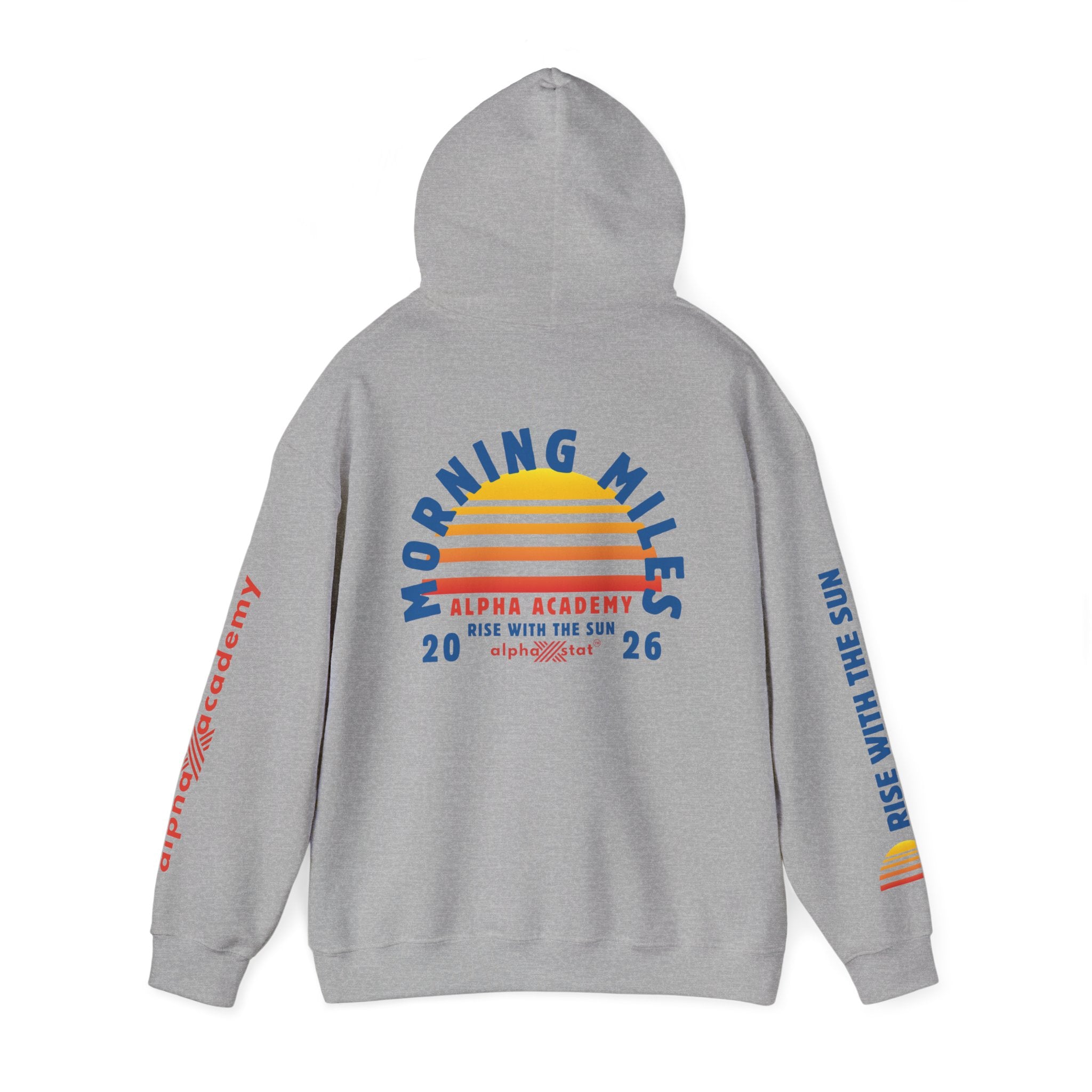 Morning Miles Hoodie — Alpha Academy Retro Sunrise Running Sweatshirt (2026)