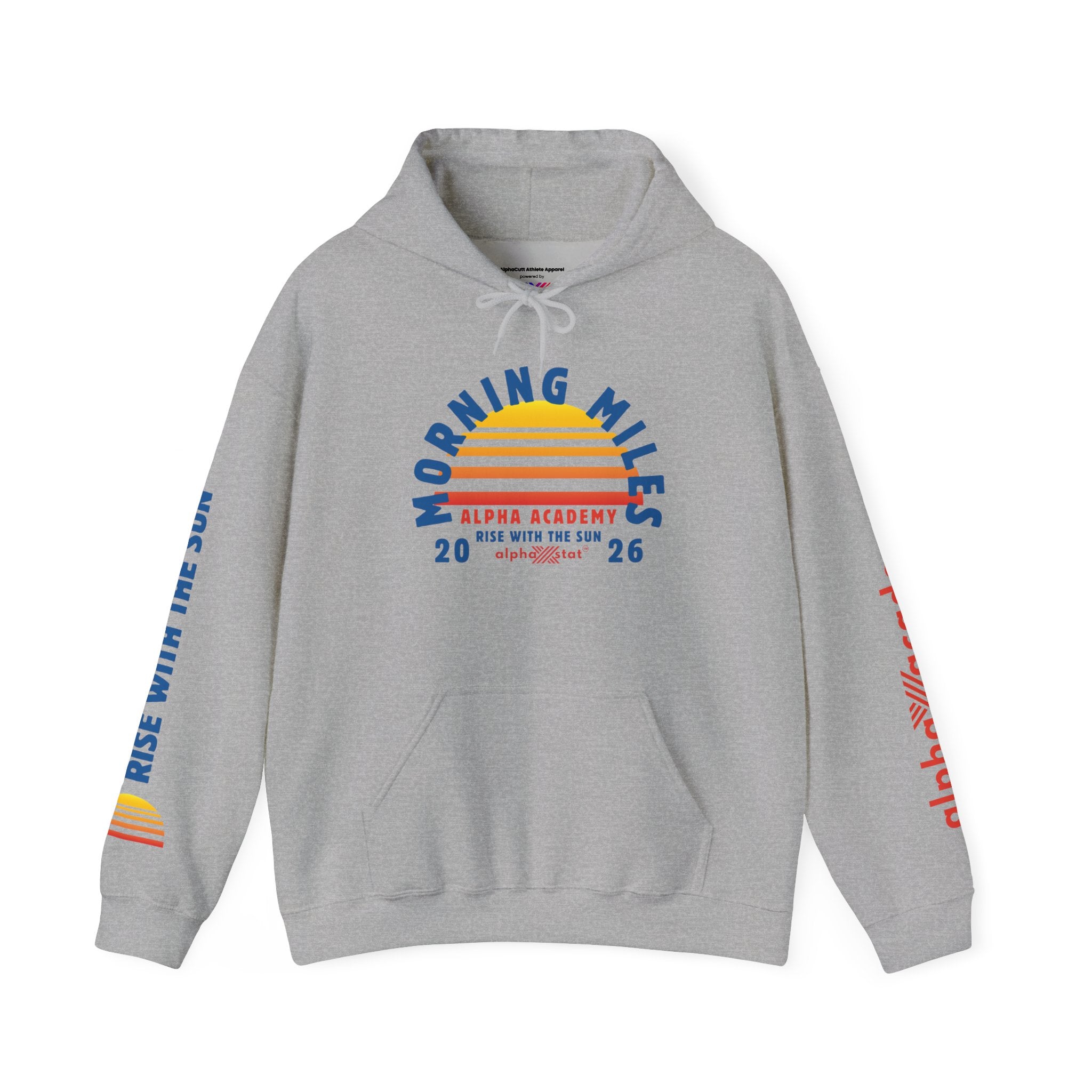 Morning Miles Hoodie — Alpha Academy Retro Sunrise Running Sweatshirt (2026)