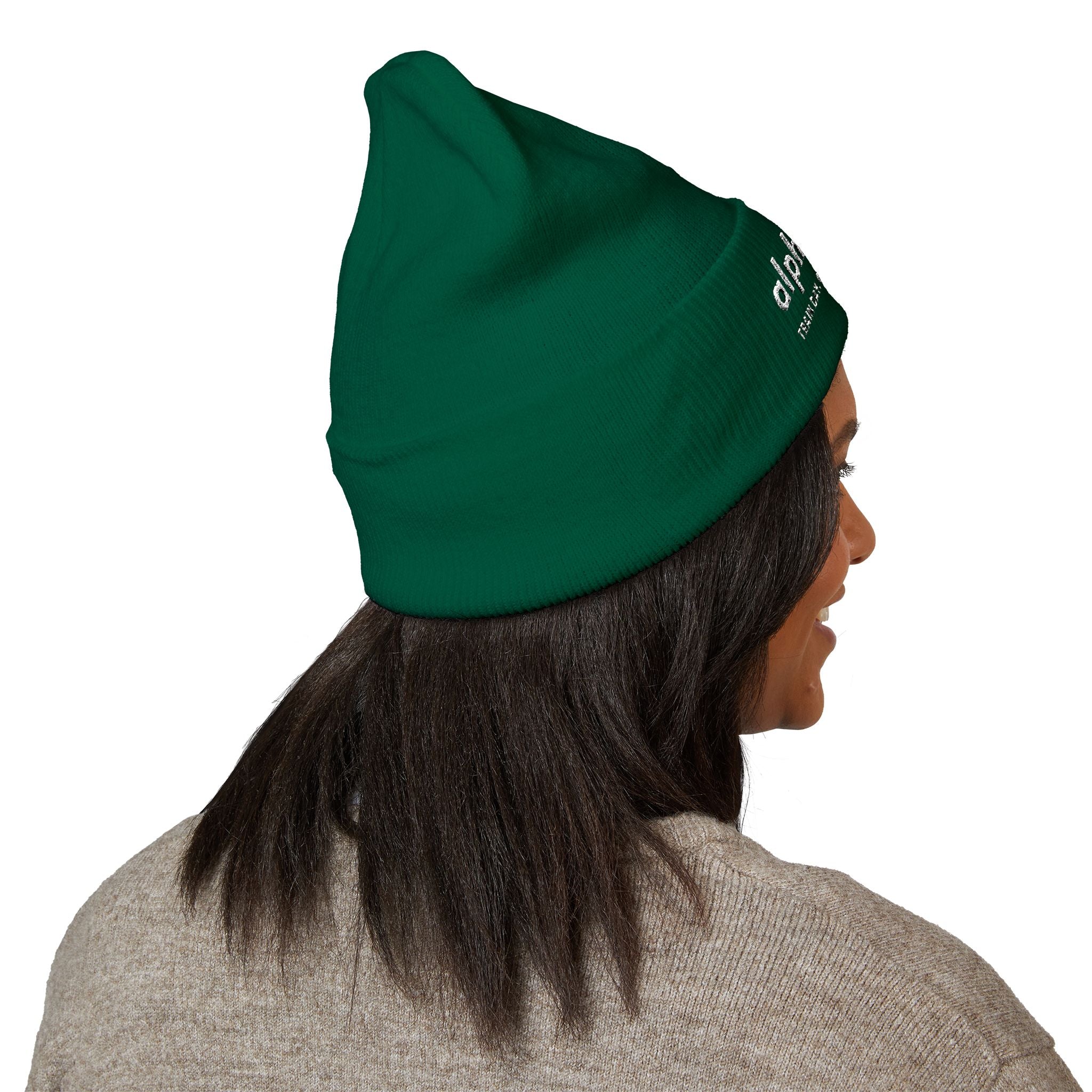 Alpha Stat Embroidered Cuffed Beanie – Bright Yellow Knit Hat