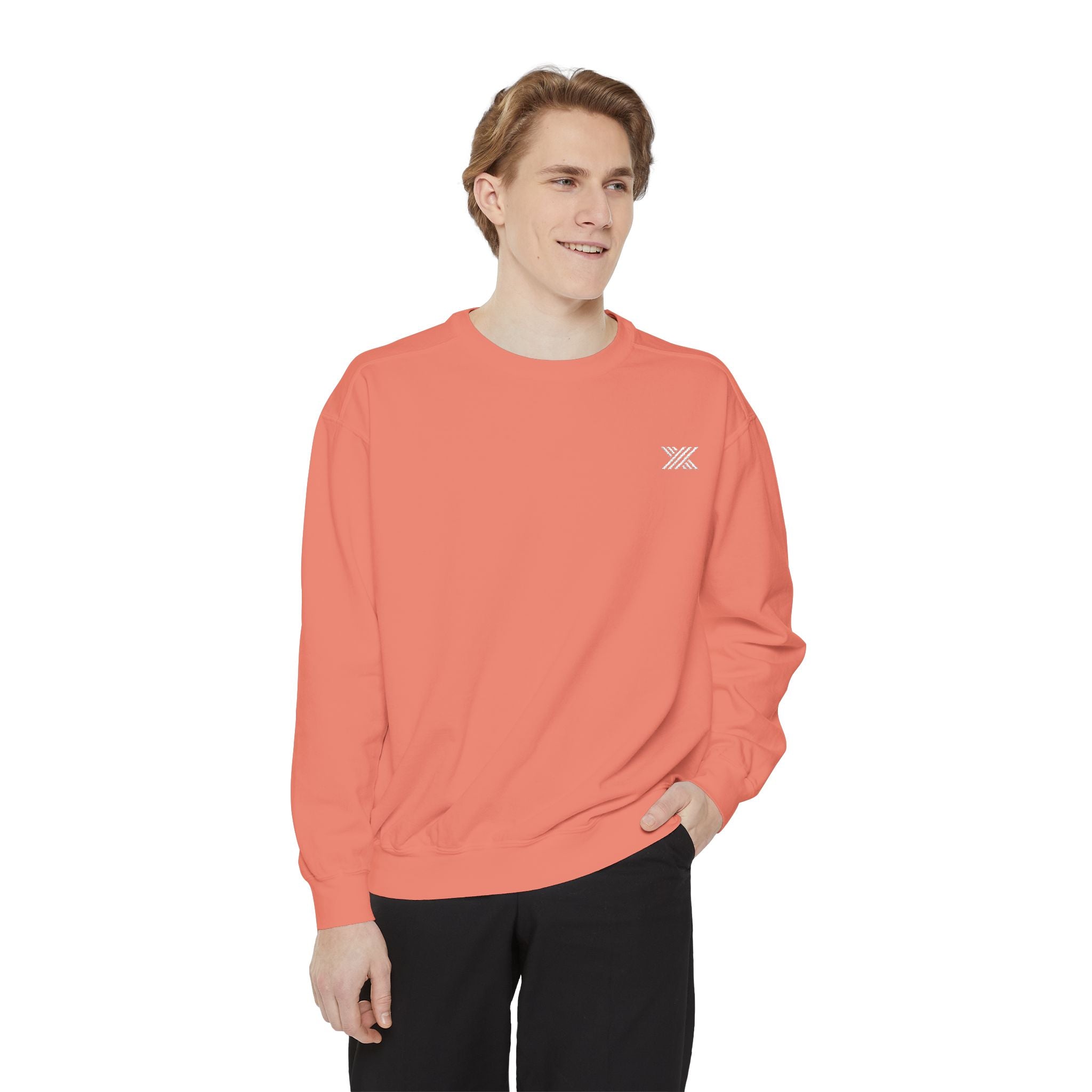 Coral Minimalist Bee Embroidered Sweatshirt