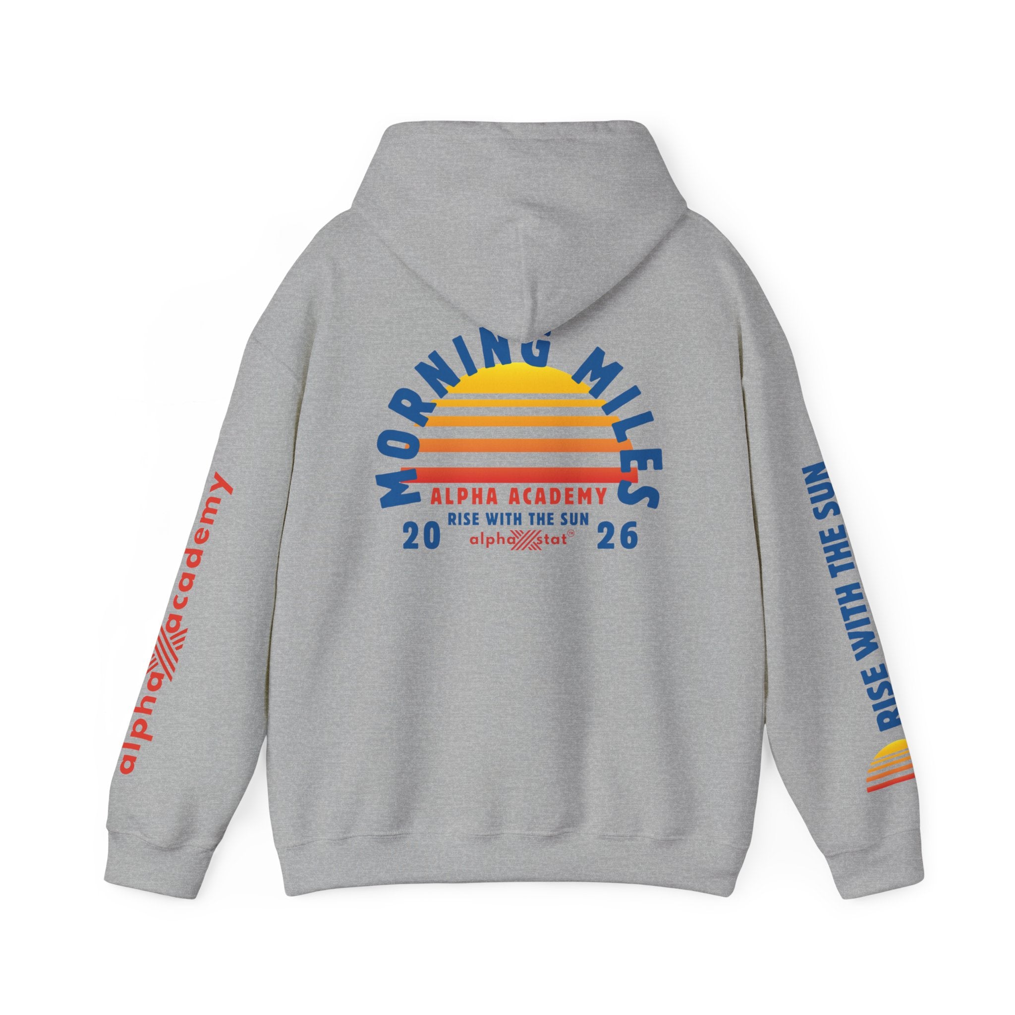 Morning Miles Hoodie — Alpha Academy Retro Sunrise Running Sweatshirt (2026)
