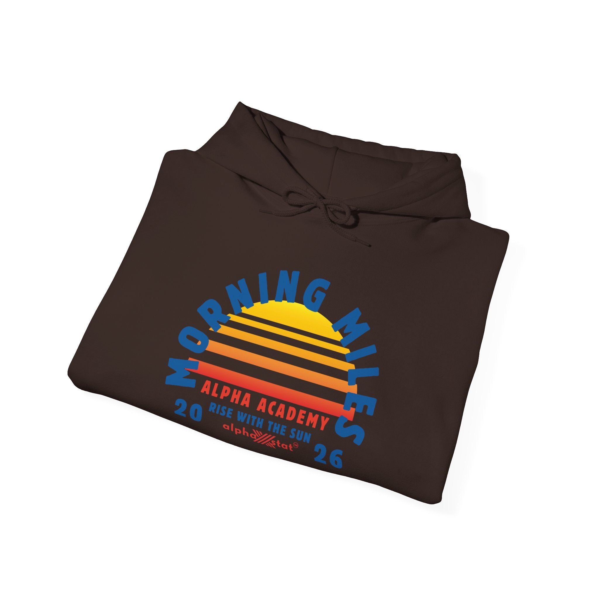 Morning Miles Hoodie — Alpha Academy Retro Sunrise Running Sweatshirt (2026)