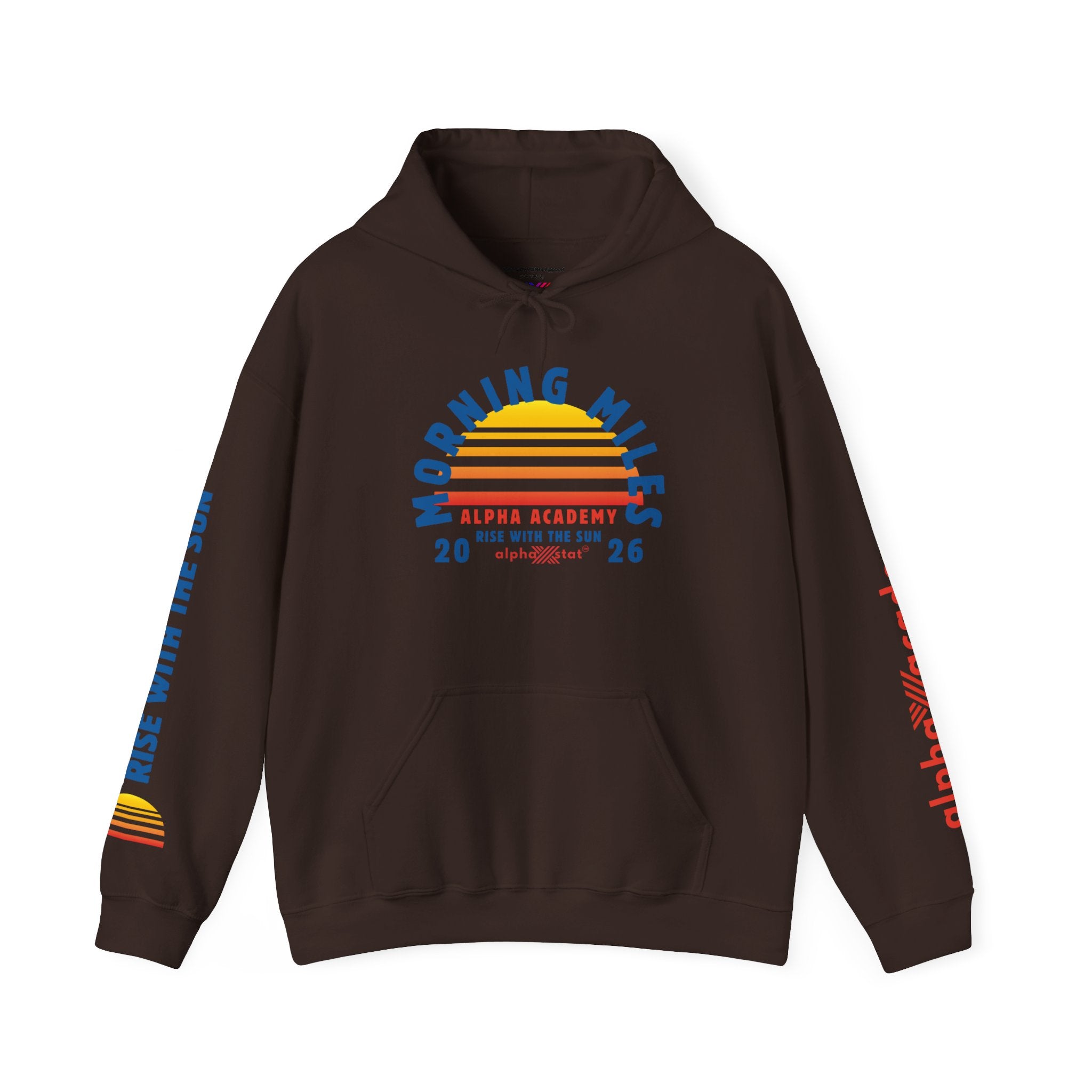 Morning Miles Hoodie — Alpha Academy Retro Sunrise Running Sweatshirt (2026)