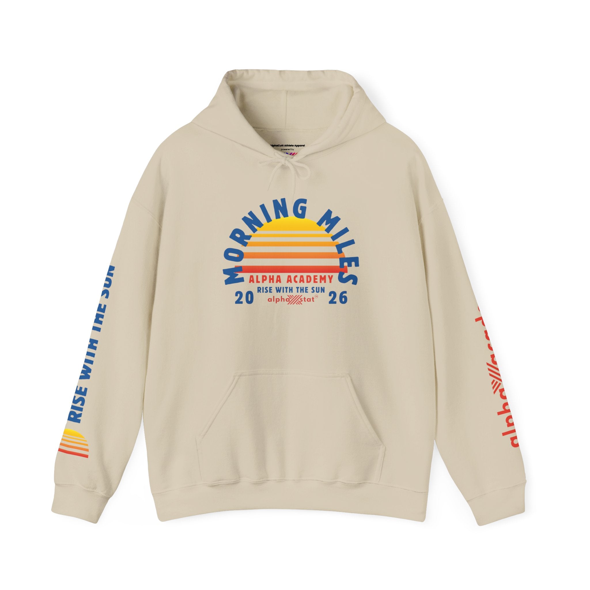 Morning Miles Hoodie — Alpha Academy Retro Sunrise Running Sweatshirt (2026)