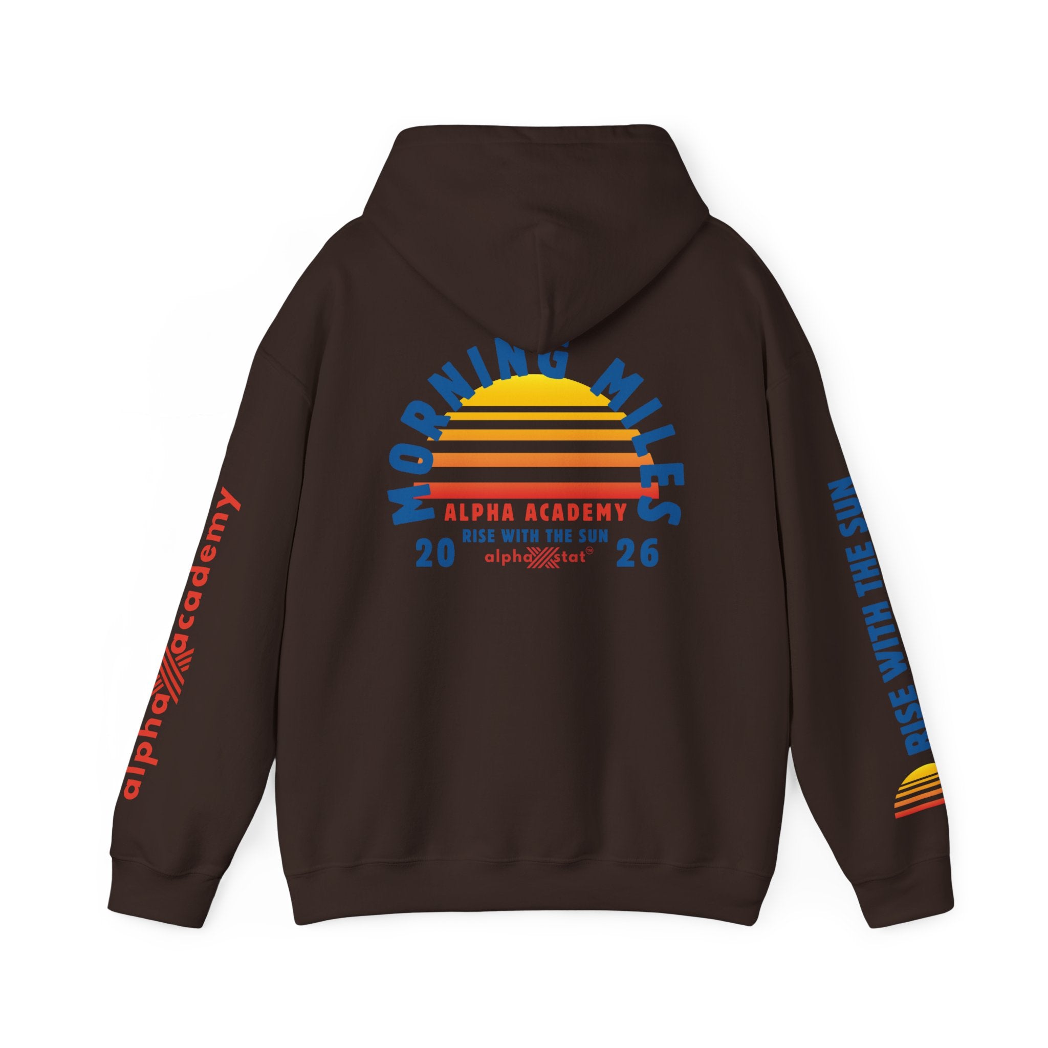 Morning Miles Hoodie — Alpha Academy Retro Sunrise Running Sweatshirt (2026)