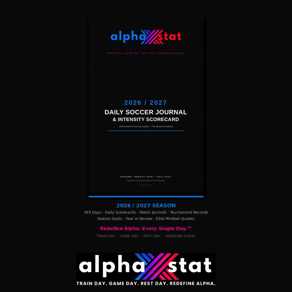 alphaXstat 2026/2027 Daily Soccer Journal — Digital Edition