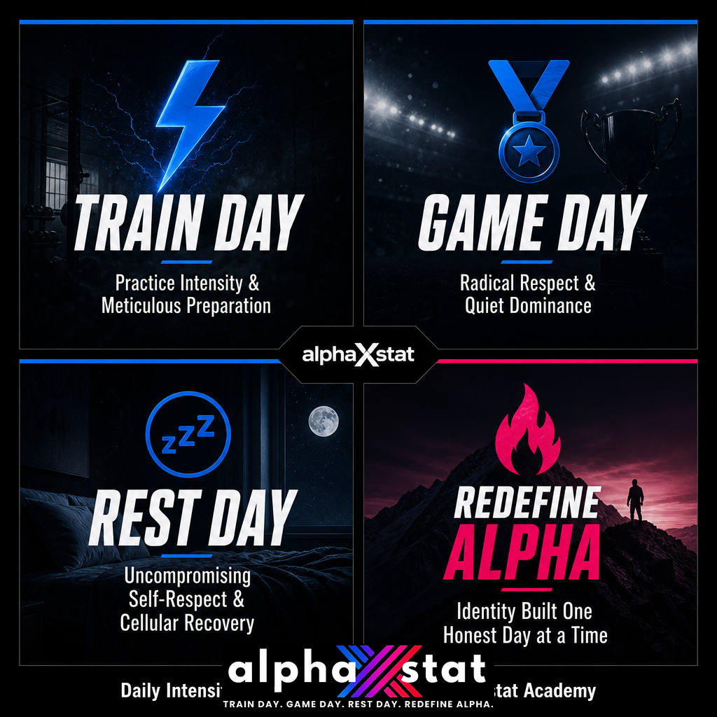 Train Day. Game Day. Rest Day. Redefine Alpha. — The four pillars of the alphaXstat Academy